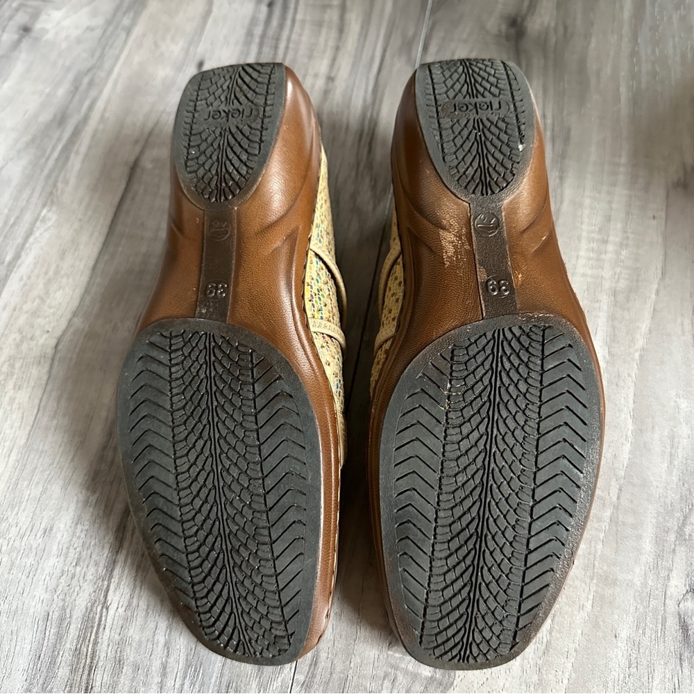 Rieker Women's Mary Jane Flats with Accent Perforation, Beige + Rainbow - Picture 10 of 11